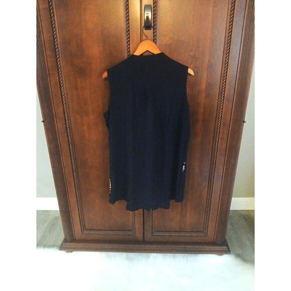 ASHA Women's Size M 100% Cotton Embroidered Floral Black Button-Down Tunic Dress - Picture 4 of 8